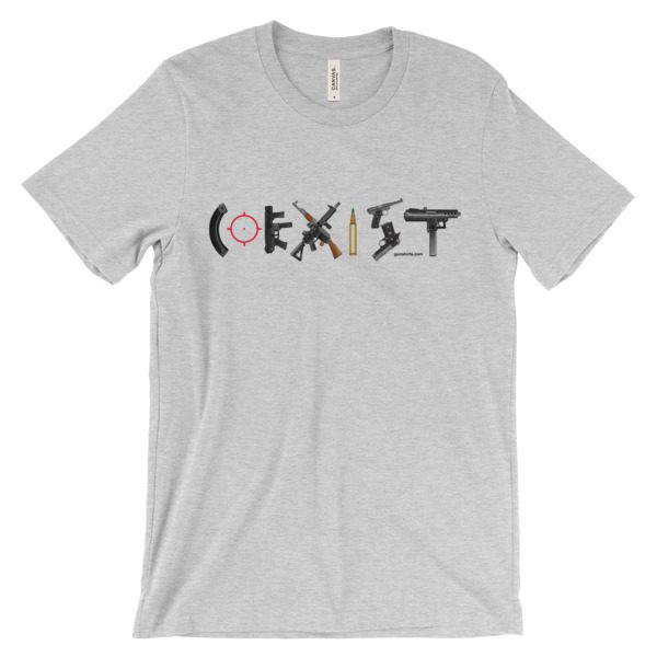 Coexist Guns Unisex short sleeve t-shirt-light colors