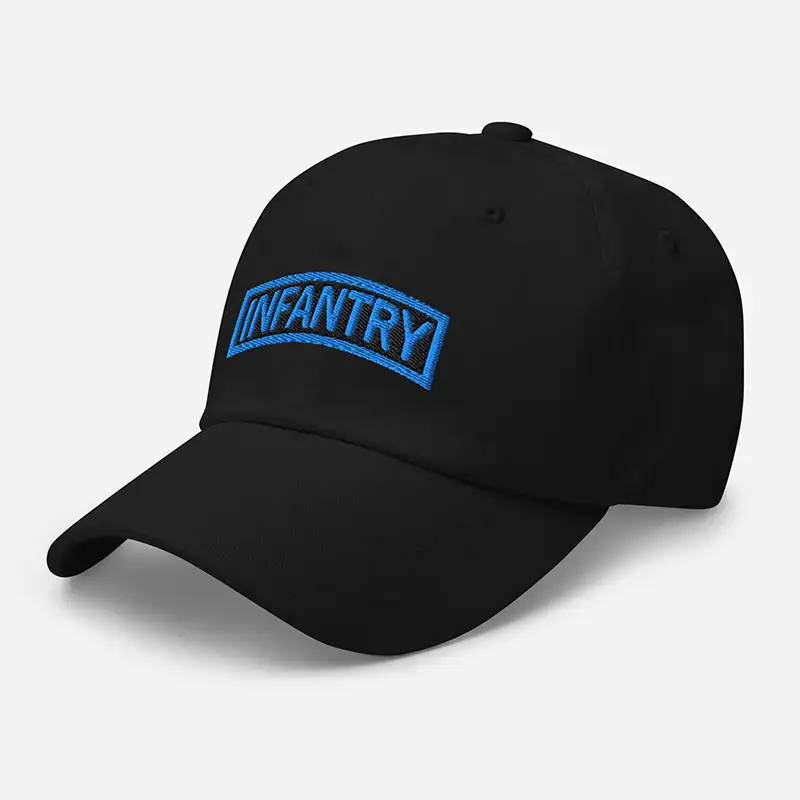 Embroidered Black Infantry Ball Cap - Dad Hat