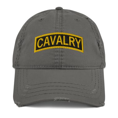 Cavalry distressed dad hat charcoal grey