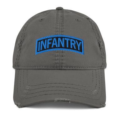infantry tab design distressed dad hat