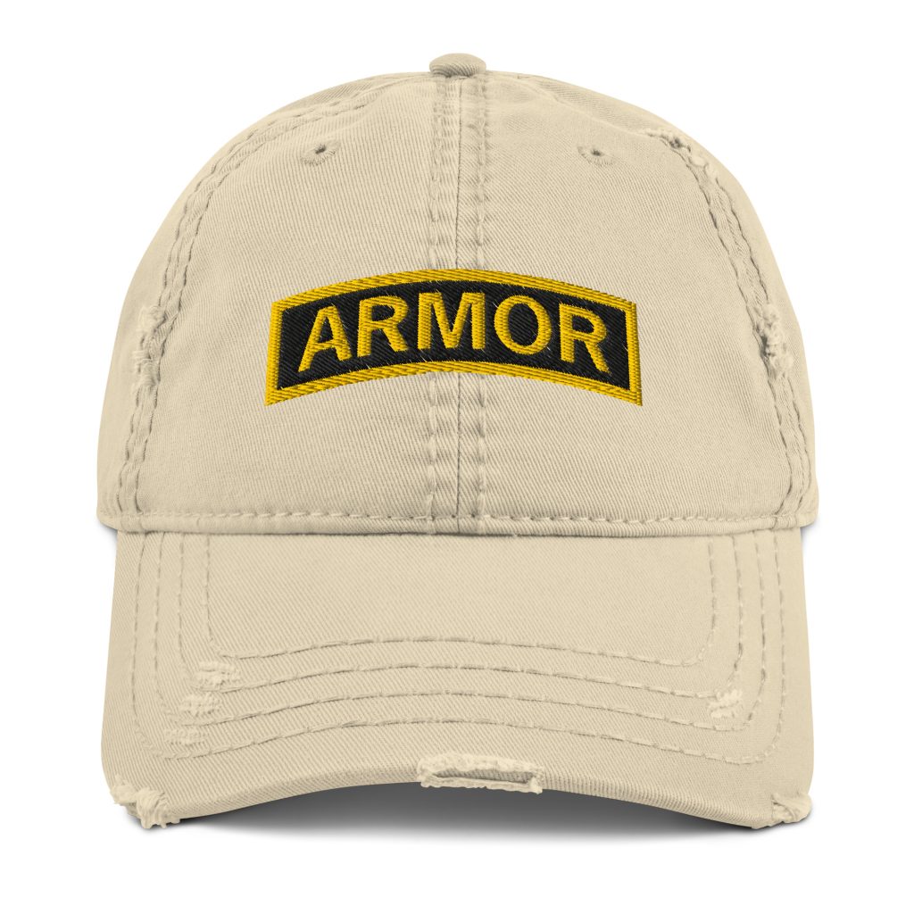ARMOR distressed dad hat khaki color