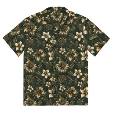 Infantry Weapons - Hibiscus Flowers Aloha Unisex button shirt