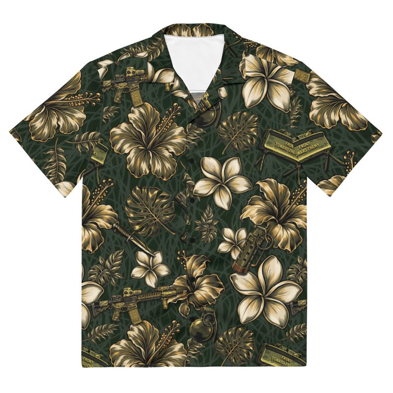 all-over-print-unisex-button-shirt-white-front-6a9f61874b1db.jpg infantry weapons and hibiscus aloha shirt
